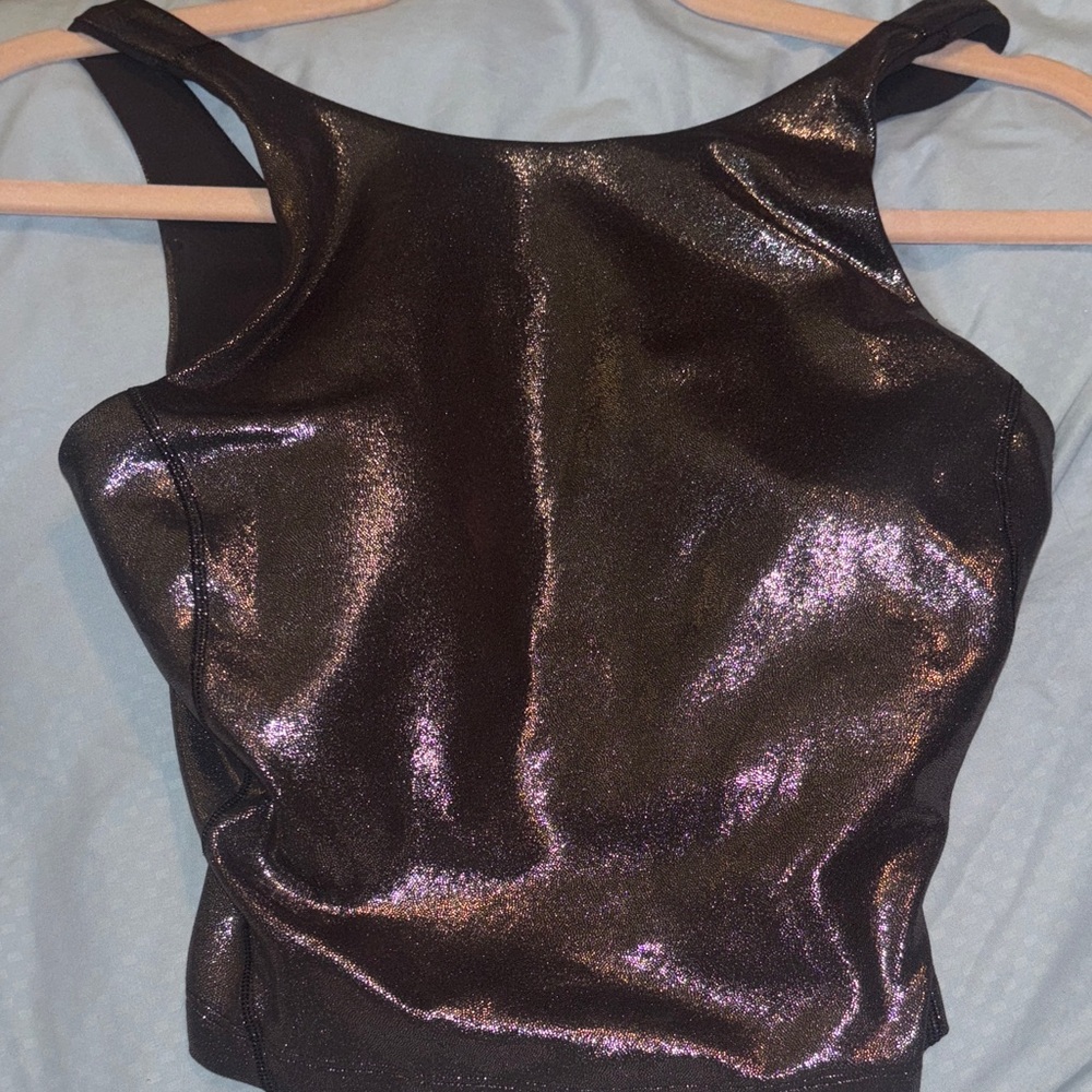 Lululemon Athletica Black Shimmer Crop Top